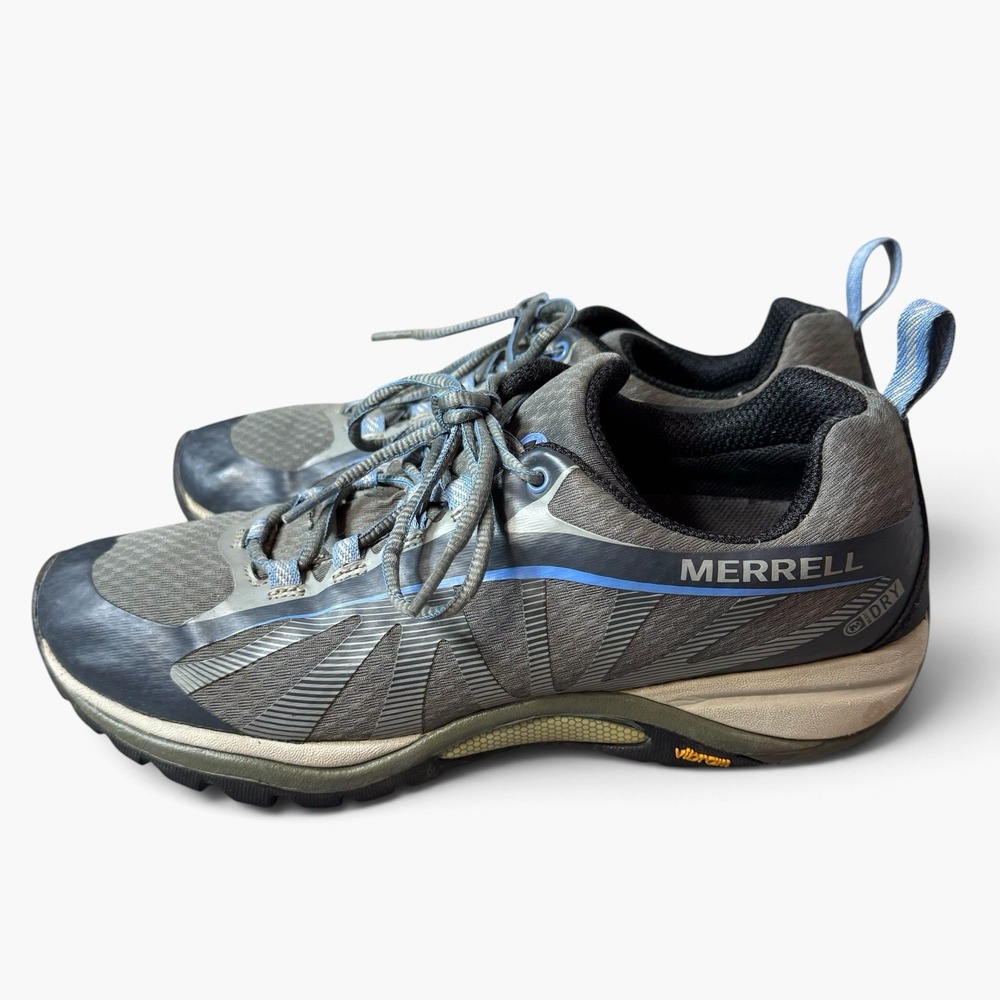 Merrell Womens Siren Edge 3 Gray Waterproof Hiking Shoes Size 9 Vibram Sole